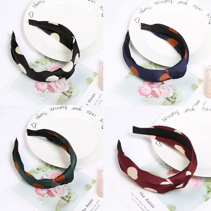 Minimalist Vintage Imitation Silk Large Polka Dot Print Center Twist Knot Wide Hair Hoop Women Styling Hair Accessories
Minimalist Vintage Imitation Silk Large Polka Dot Print Center Twist Knot Wide Hair Hoop Women Styling Hair Accessories