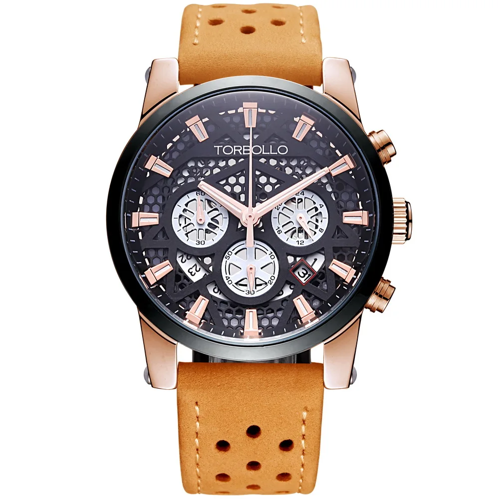 High Quality Original Brand Leather Dress Mens Watch Men Gold Black Chronograph Hours Water Resistant
High Quality Original Brand Leather Dress Mens Watch Men Gold Black Chronograph Hours Water Resistant