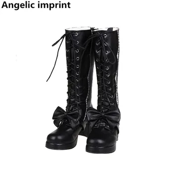 Angelic imprint mori girl Women boots lady lolita high thick heels warm Boots woman princess dress pumps shoes big bowtie 33-47 
Angelic imprint mori girl Women boots lady lolita high thick heels warm Boots woman princess dress pumps shoes big bowtie 33-47