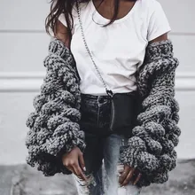 2018 Hand Coarse Knitted Crochet Sweater Chunky Oversize Cardigan Coat Lantern Sleeve Thicken Open Sweaters Cardigan Knitwear 
2018 Hand Coarse Knitted Crochet Sweater Chunky Oversize Cardigan Coat Lantern Sleeve Thicken Open Sweaters Cardigan Knitwear