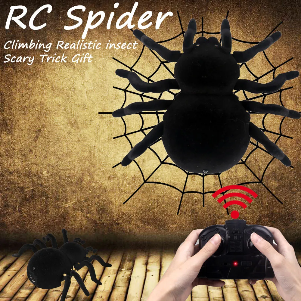 April fool Halloween RC Spider Wall Climbing Remote Control Spider Shining Eyes RC Araneid Funny Prank Joke Scary Tricky Toy
April fool Halloween RC Spider Wall Climbing Remote Control Spider Shining Eyes RC Araneid Funny Prank Joke Scary Tricky Toy