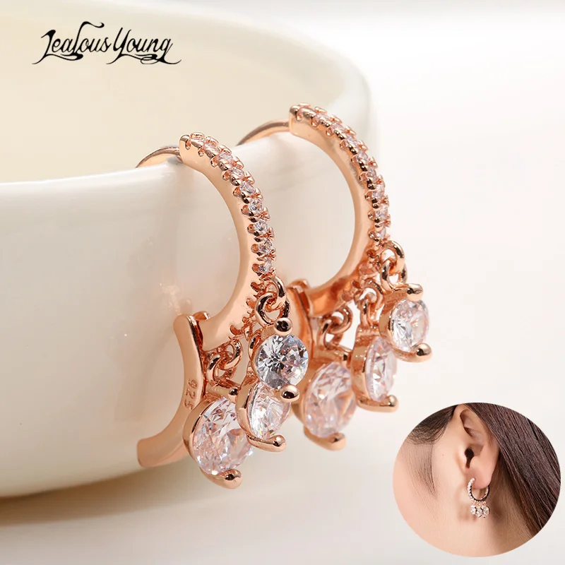 Fashion Romantic Round Circle Inlay Zircon Hoop Earrings for Women with Rose Gold Color Cz Crystal Wedding Hoops Brincos Gift
Fashion Romantic Round Circle Inlay Zircon Hoop Earrings for Women with Rose Gold Color Cz Crystal Wedding Hoops Brincos Gift