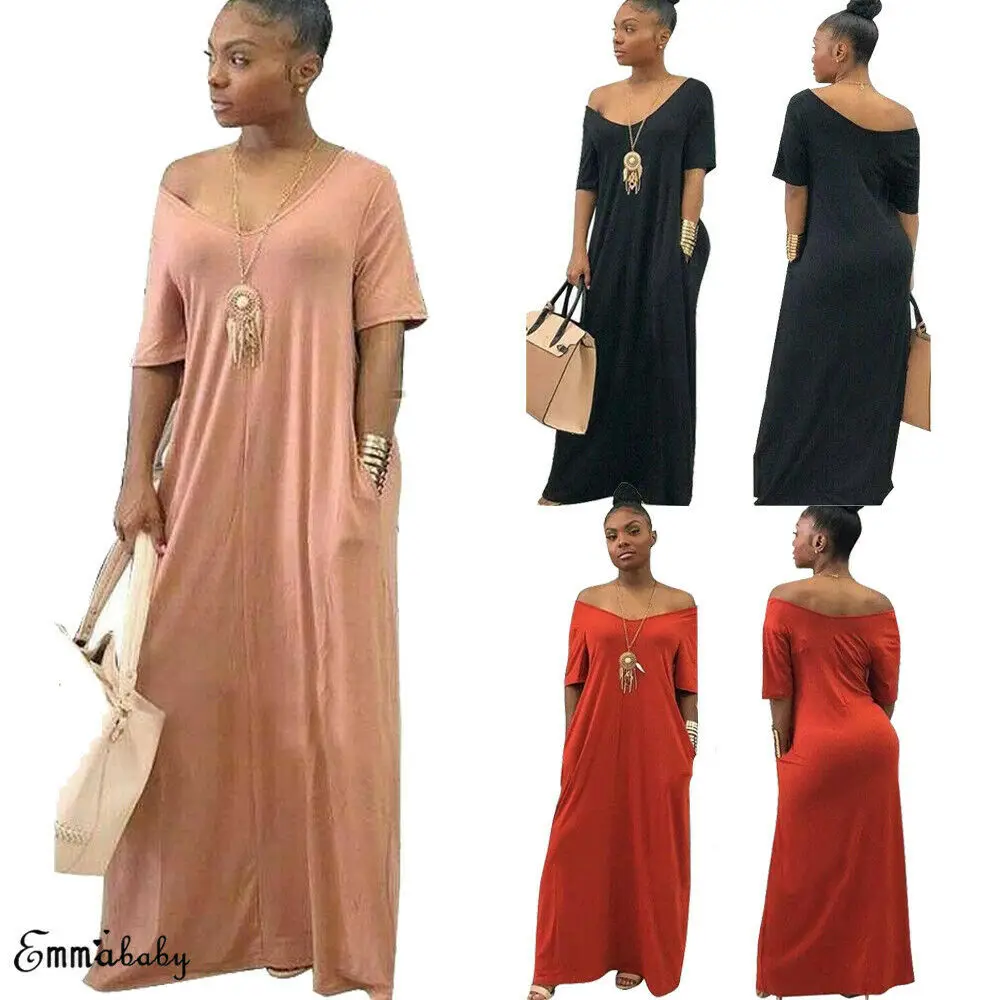 Women Summer Boho Style Off Shoulder Short Sleeve Long Maxi Dress Evening Party Pockets Loose Beach Dress Plus Size 3XL
Women Summer Boho Style Off Shoulder Short Sleeve Long Maxi Dress Evening Party Pockets Loose Beach Dress Plus Size 3XL