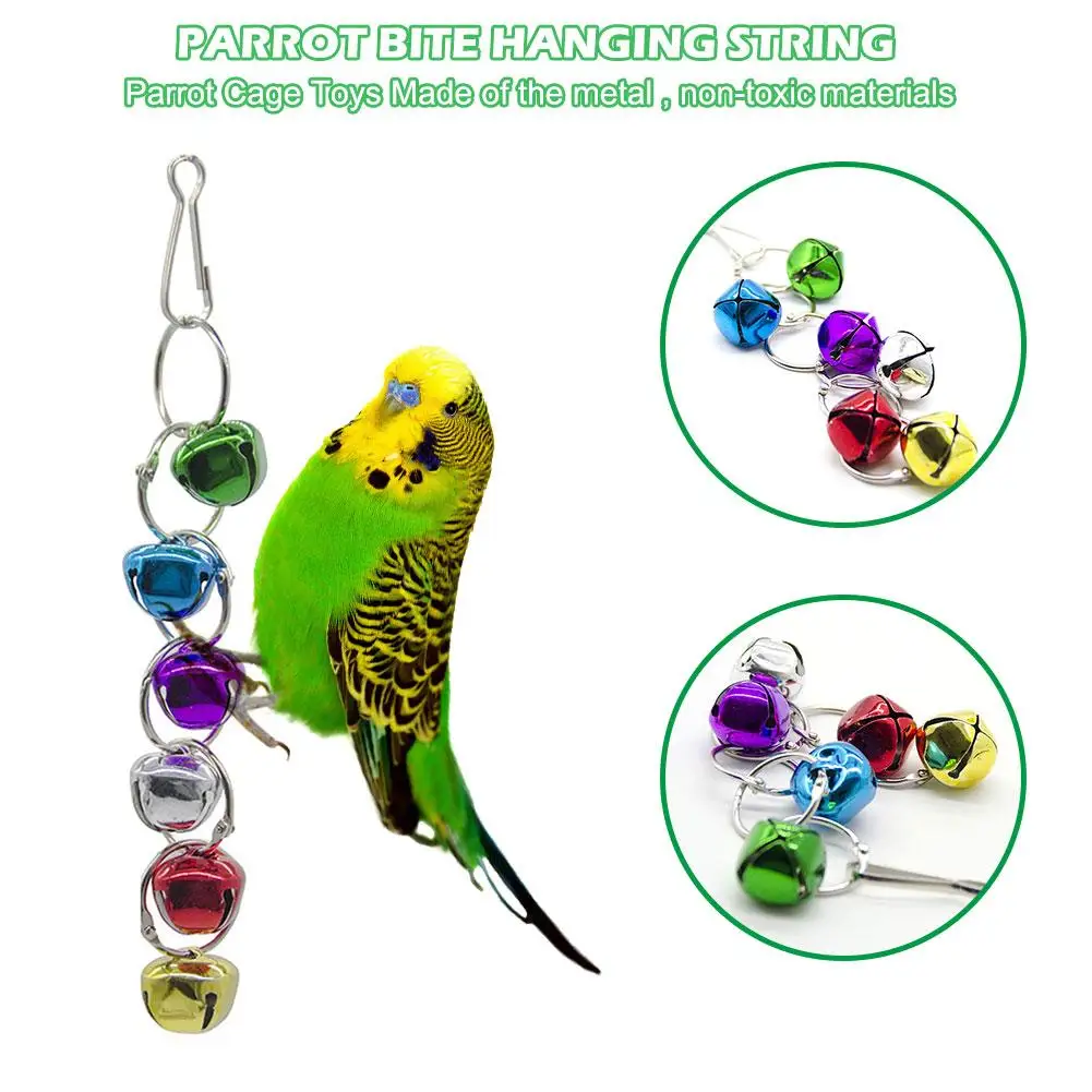 Parrot String Toy with 6 Crisp Bells Chew Hanging Cage Toy for Parakeet Cockatiel Canaries Finches Small Birds
Parrot String Toy with 6 Crisp Bells Chew Hanging Cage Toy for Parakeet Cockatiel Canaries Finches Small Birds