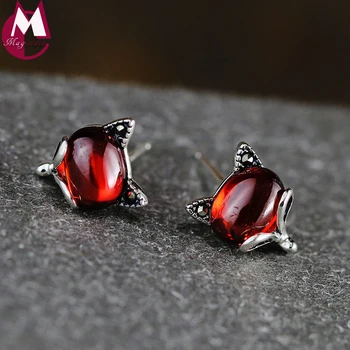 Cute Animal Red Garnet Lucky Fox Design 100% 925 Sterling Silverjewellery Valentines Day Gift Bohemian Stud Earrings Women
Cute Animal Red Garnet Lucky Fox Design 100% 925 Sterling Silverjewellery Valentines Day Gift Bohemian Stud Earrings Women