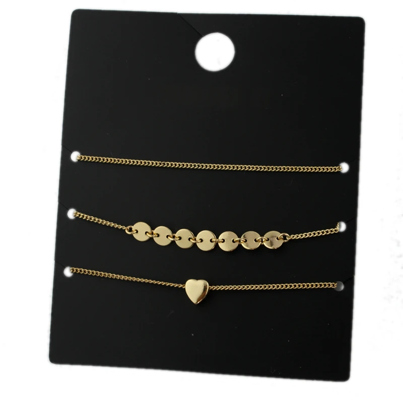free shipping fashion 3pcs Set Gold Color Heart Bracelet Charm For Women Fashion Brand Hot Metal Chain Jewelry Gift | Украшения и