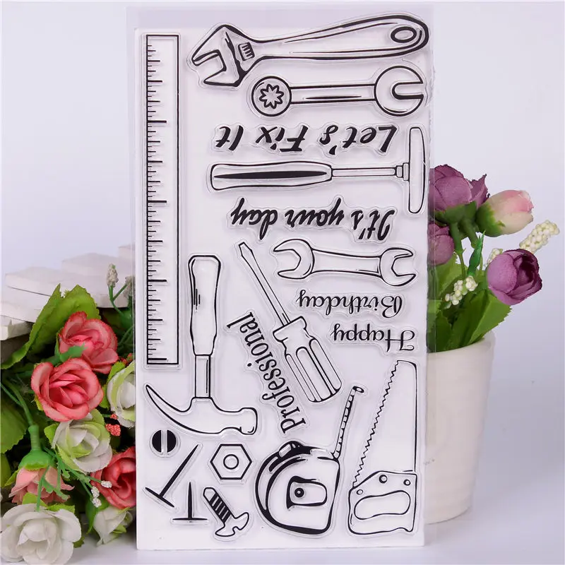 Tool Transparent Clear Stamps for DIY Scrapbooking/Card Making/Kids Christmas Fun Decoration Supplies
Tool Transparent Clear Stamps for DIY Scrapbooking/Card Making/Kids Christmas Fun Decoration Supplies