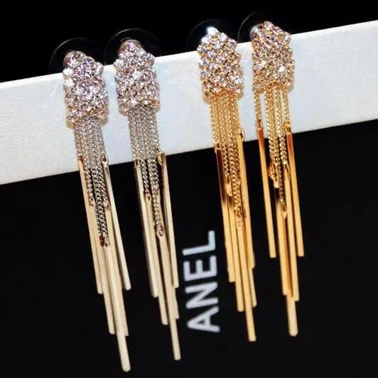 Long Statement Drop Earrings Rhinestone Metal Chain Tassel Earrings For Women Jewelry Wholesale
Long Statement Drop Earrings Rhinestone Metal Chain Tassel Earrings For Women Jewelry Wholesale