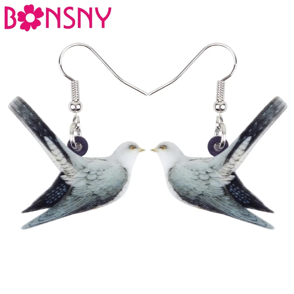 Bonsny Acrylic Flying Gray Dove Pigeon Bird Earrings Big Long Dangle Drop Unique Animal Jewelry For Women Girls Kid Wholesale
Bonsny Acrylic Flying Gray Dove Pigeon Bird Earrings Big Long Dangle Drop Unique Animal Jewelry For Women Girls Kid Wholesale