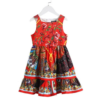 New Summer Children Dress Girls Cotton Flowers Print for Princess Baby Vest Royal Court Pattern Clothing For Party High Quality
New Summer Children Dress Girls Cotton Flowers Print for Princess Baby Vest Royal Court Pattern Clothing For Party High Quality