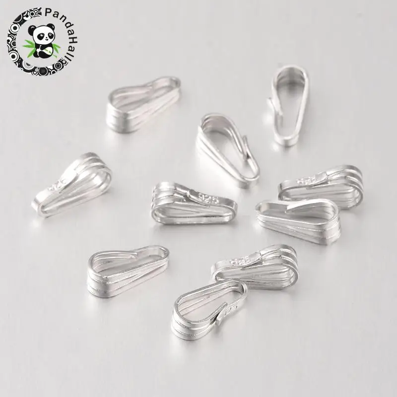 Sterling Silver Snap on Pendant Bails, for Needlework, 7.5x3.5x3.3mm, Hole: 2x6mm
Sterling Silver Snap on Pendant Bails, for Needlework, 7.5x3.5x3.3mm, Hole: 2x6mm