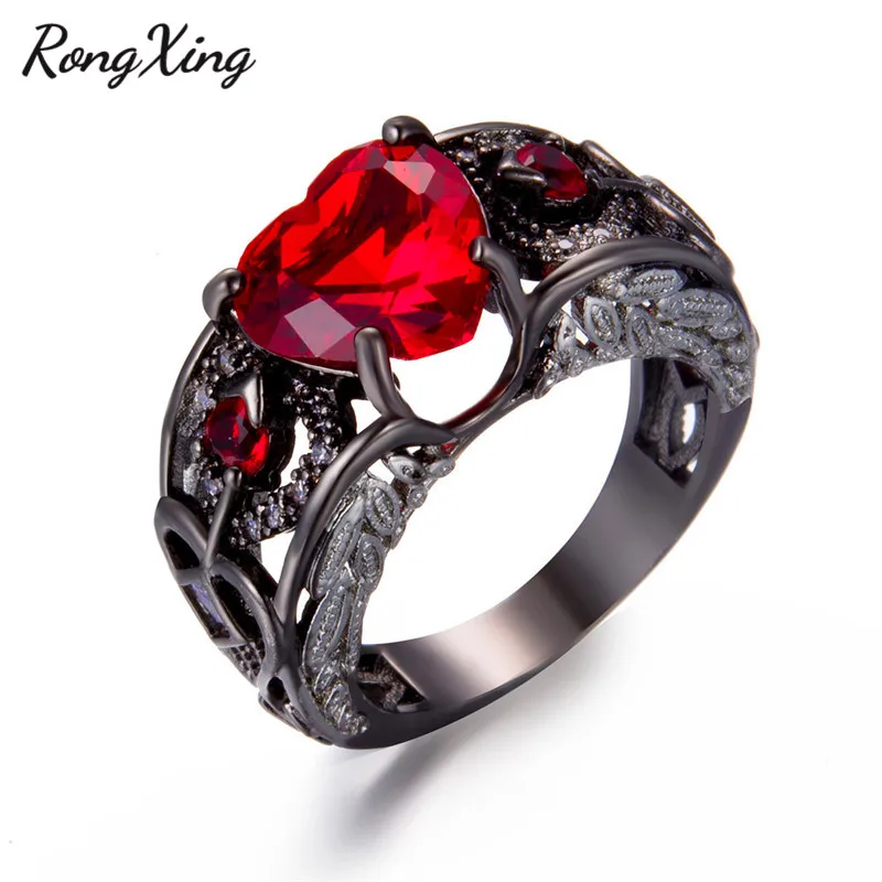 RongXing Vintage June Birthstone Red Heart Rings For Women Black Gold Filled Lucky Angel Wing Zircon Finger Ring Gifts RB1424
RongXing Vintage June Birthstone Red Heart Rings For Women Black Gold Filled Lucky Angel Wing Zircon Finger Ring Gifts RB1424