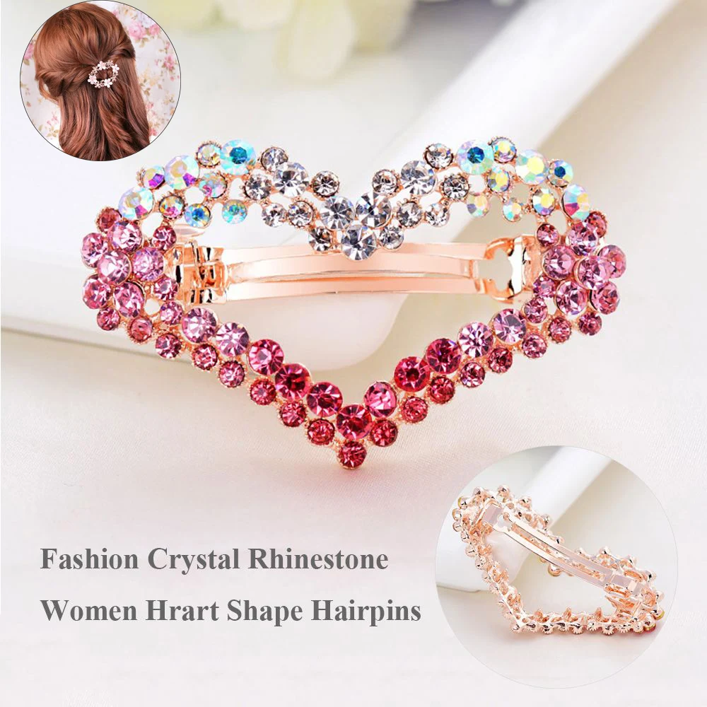 1PC Fashion Crystal Rhinestone Hairpins Women Elegant Wedding Bride Tiara Heart Shape Flower Hair Clip Barrette Hair Accessories
1PC Fashion Crystal Rhinestone Hairpins Women Elegant Wedding Bride Tiara Heart Shape Flower Hair Clip Barrette Hair Accessories
