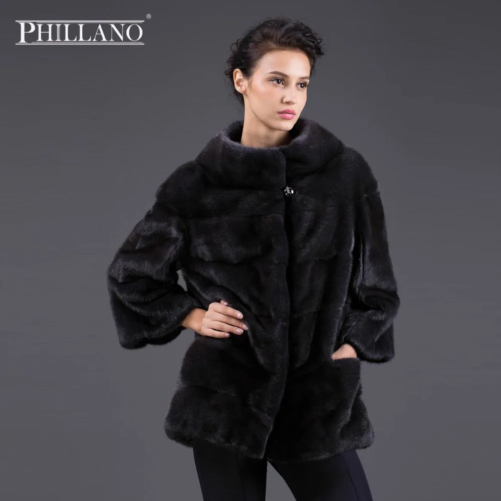 PHILLANO 2016 Коротная Зимняя Куртка С О образным вырезом Премиум Шубы Из Натурального