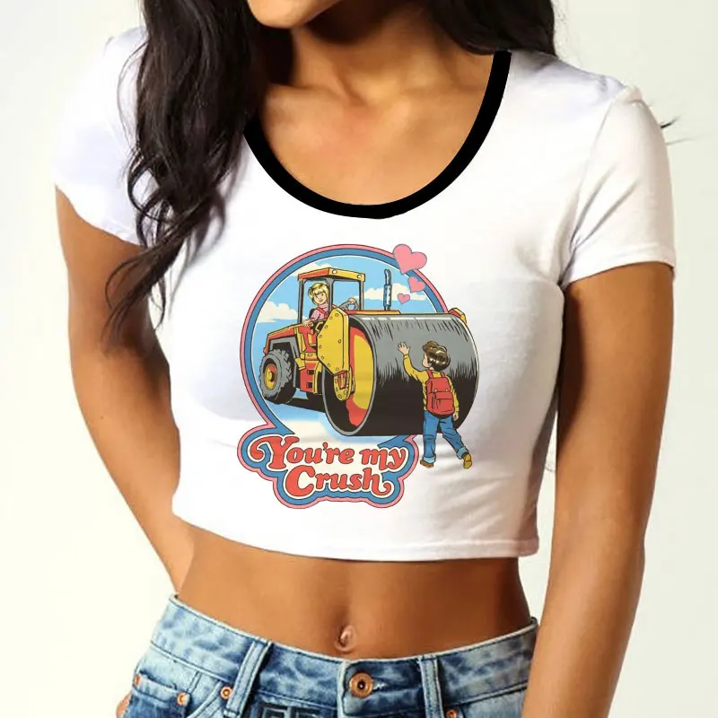Hillbilly Summer Harajuku Casual Crop Top T Shirt You're My Crush Funny Short Sleeved Women Tshirt Vintage Graphic Tees Women
Hillbilly Summer Harajuku Casual Crop Top T Shirt You're My Crush Funny Short Sleeved Women Tshirt Vintage Graphic Tees Women