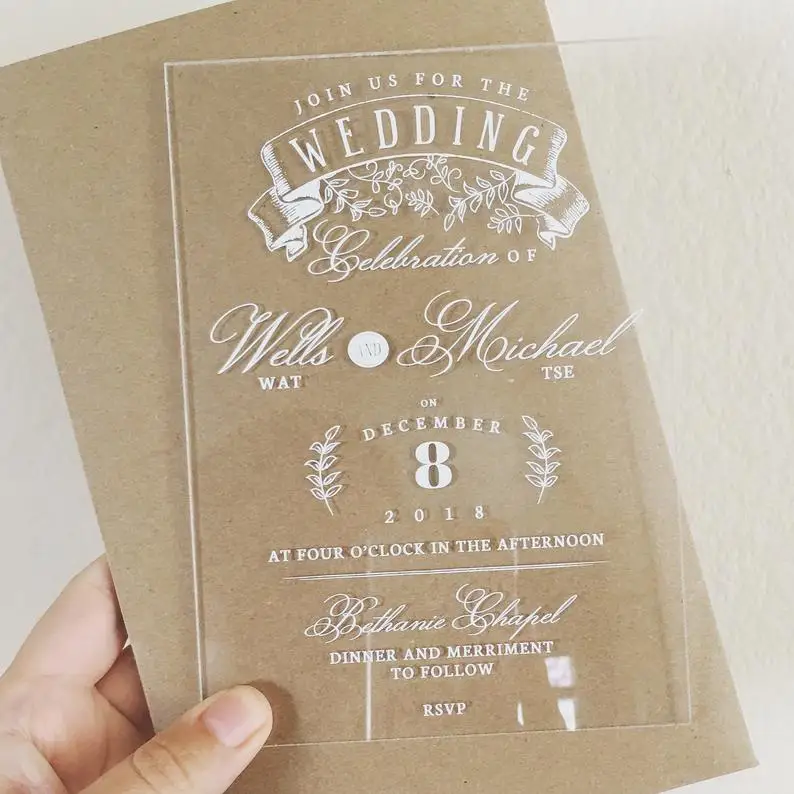 Thick Acrylic Wedding Invitation. Clear Invitation. Transparnet Invitations
Thick Acrylic Wedding Invitation. Clear Invitation. Transparnet Invitations