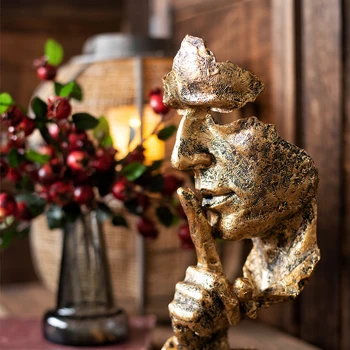 Remain Silent Gold Resin Incomplete Man Mask Home Decor Accessories Figurine Living Room Ornament Objects Office Resin Gift
Remain Silent Gold Resin Incomplete Man Mask Home Decor Accessories Figurine Living Room Ornament Objects Office Resin Gift