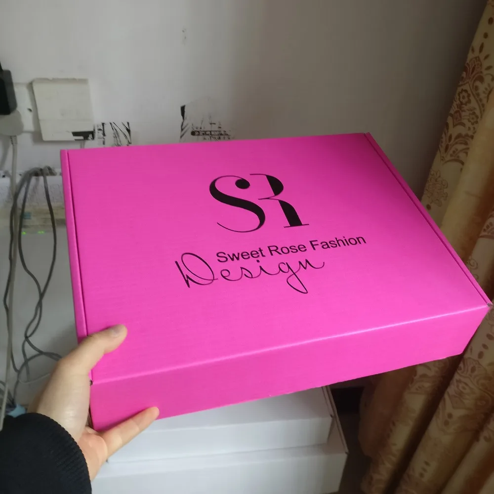 100PCS/lot Custom Pink Corrugated paper box printed logo shipping mailer boxes Packaging Polo T-shirt underwear Clothing boxes
100PCS/lot Custom Pink Corrugated paper box printed logo shipping mailer boxes Packaging Polo T-shirt underwear Clothing boxes
