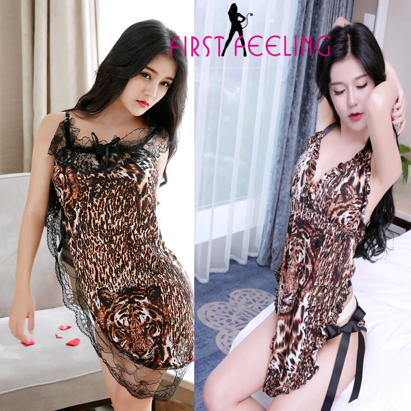 

Two Style Temptation Ladies Sexy Leopard Lace Nightdress Wild Catwoman Naughty Tiger Cosplay Lingerie Erotic Couple Flirt Slips