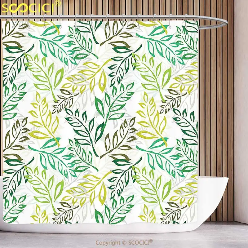 Waterproof Shower Curtain Leaves Decor Collection Elegant Leaf Pattern Colorful Retro Doodle Style Design Nature Organic Lines
Waterproof Shower Curtain Leaves Decor Collection Elegant Leaf Pattern Colorful Retro Doodle Style Design Nature Organic Lines