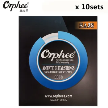 

Orphee SA38 011-052 Acoustic Guitar Strings 90/10 Phosphor Copper Hexagonal Core Nickel Alloy Vacuum Packaging 10 set