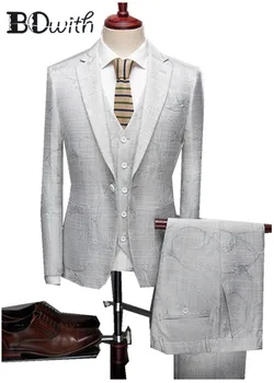 White Men Suits 3 Pieces Suits(Jacket+Pants+Vest) One Button Notched Collar Slim Fit Suits Groom Wedding Party Tuxedos
White Men Suits 3 Pieces Suits(Jacket+Pants+Vest) One Button Notched Collar Slim Fit Suits Groom Wedding Party Tuxedos