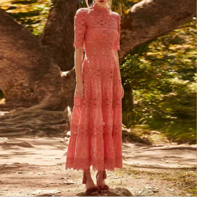 High Quality Luxury Lace Dress Women's Maxi Long 2019 Summer Sweet Ladies Aline Dresses Sexy Hollow Out Elegant Party Vestidos
High Quality Luxury Lace Dress Women's Maxi Long 2019 Summer Sweet Ladies Aline Dresses Sexy Hollow Out Elegant Party Vestidos