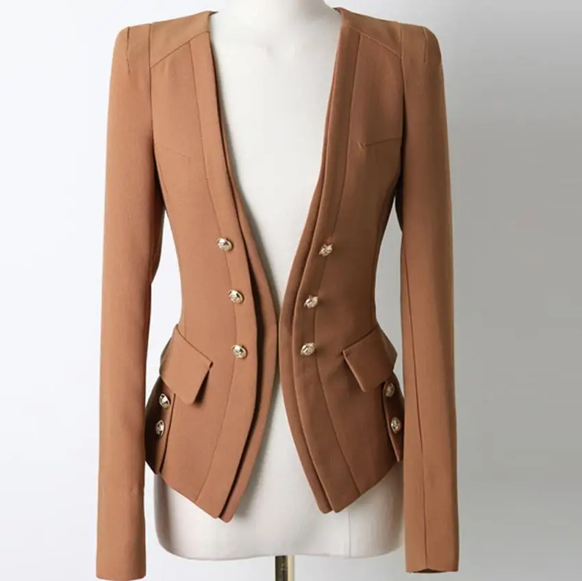 2020 autumn fashion Blazer Women Long Sleeve double breasted Suit Jacket Office Ladies small suit plus size 2XL | Женская одежда
