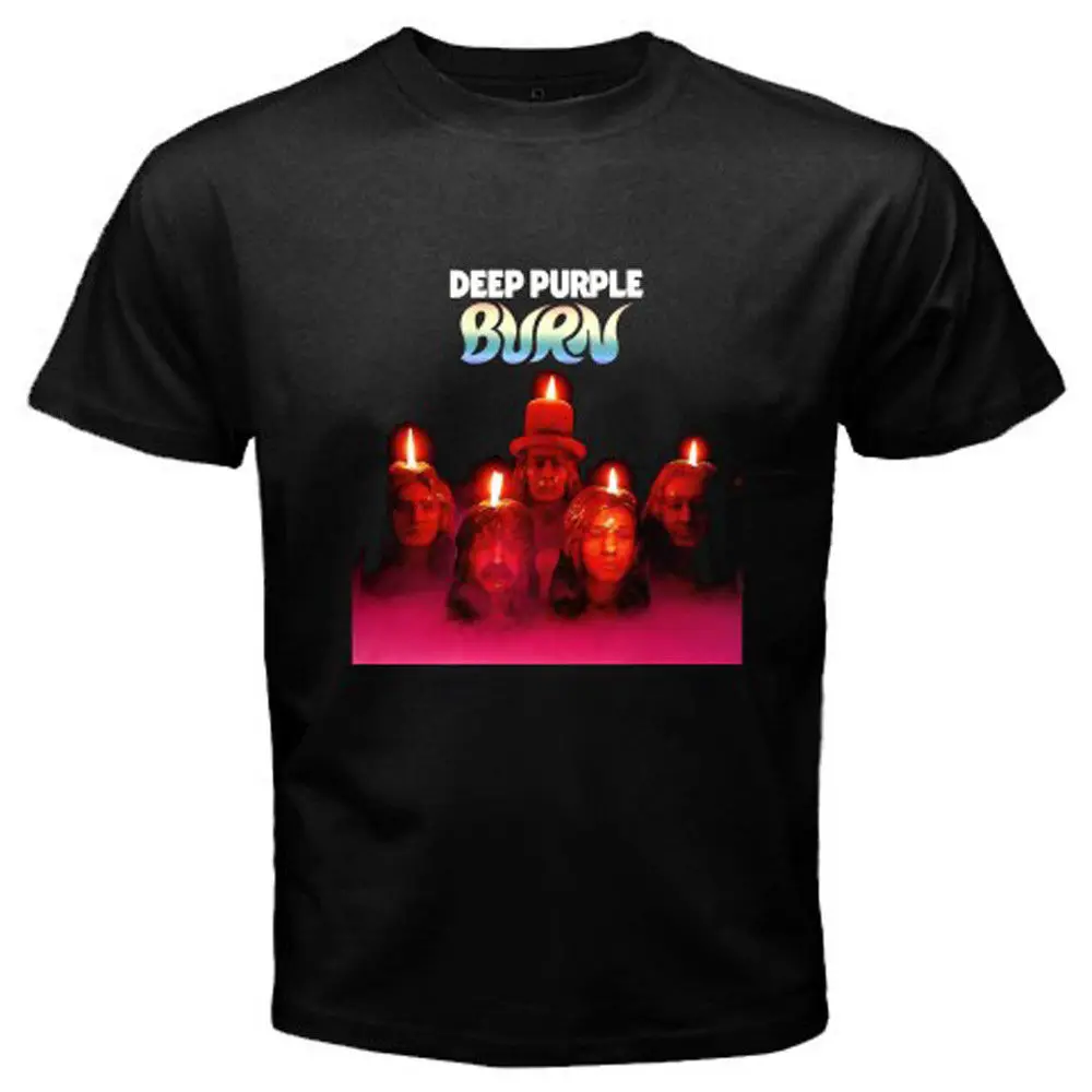Фото Deep purple сжечь 74 ковердейл blackmore рок-группа Для мужчин черный футболка Размеры S-3XL