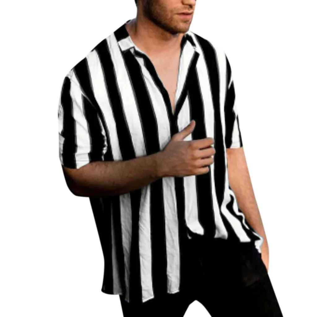 FREE OSTRICH 2019 New Fashion Men's Summer Shirt Black And White Vertical Stripes Short-sleeved Cotton Casual Comfortable Shirt
FREE OSTRICH 2019 New Fashion Men's Summer Shirt Black And White Vertical Stripes Short-sleeved Cotton Casual Comfortable Shirt
