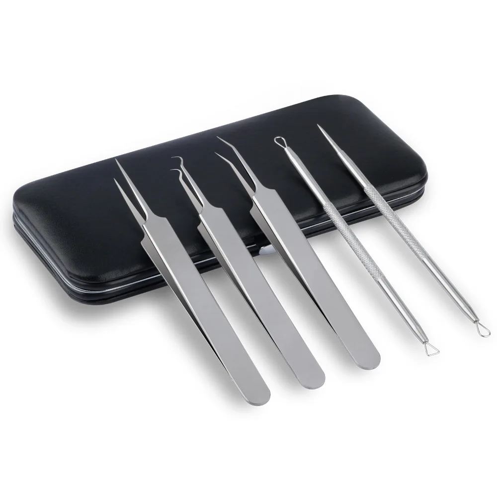 5pcs Anti-Bacterial Acne Needle and Tweezers Blackhead Remover Tool Stainless Steel Pimple Needle Facial Cleaning Tool Skin Car
5pcs Anti-Bacterial Acne Needle and Tweezers Blackhead Remover Tool Stainless Steel Pimple Needle Facial Cleaning Tool Skin Car