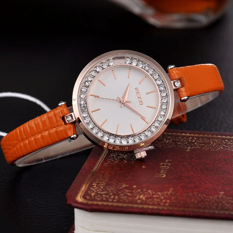 Elegance KEZZI Dress Ladies Slim Strap Wrist Watch Shiny Rhinestone High Quality Gold Plating Case Waterproof Watch
Elegance KEZZI Dress Ladies Slim Strap Wrist Watch Shiny Rhinestone High Quality Gold Plating Case Waterproof Watch