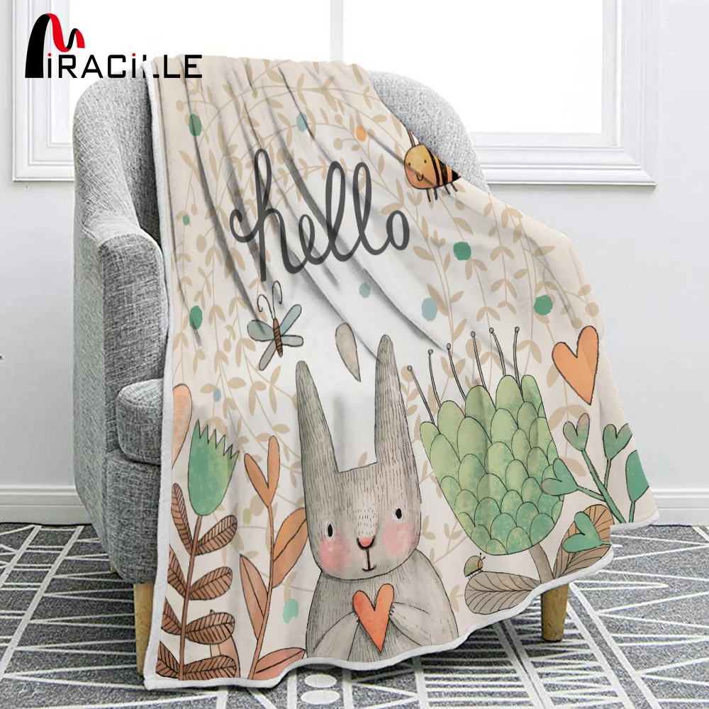 Miracille Cute Rabbit Printing Flannel Blanket for Kindergarten Cartoon Animal Throw Blankets On Bed Sofa Bedding
Miracille Cute Rabbit Printing Flannel Blanket for Kindergarten Cartoon Animal Throw Blankets On Bed Sofa Bedding