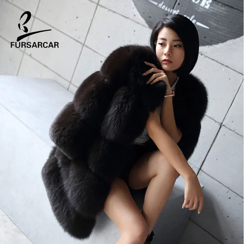 FURSARCAR Warm Winter Coat Fox Fur Coat For Women 100% Genuine Leather Natural Fox Fur Coat Female Long Overcoat Real Fur
FURSARCAR Warm Winter Coat Fox Fur Coat For Women 100% Genuine Leather Natural Fox Fur Coat Female Long Overcoat Real Fur