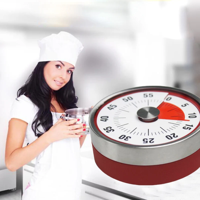 Kitchen Countdown Timer Alarm Mechanical 60 Minute Clock Stainless Steel | Дом и сад