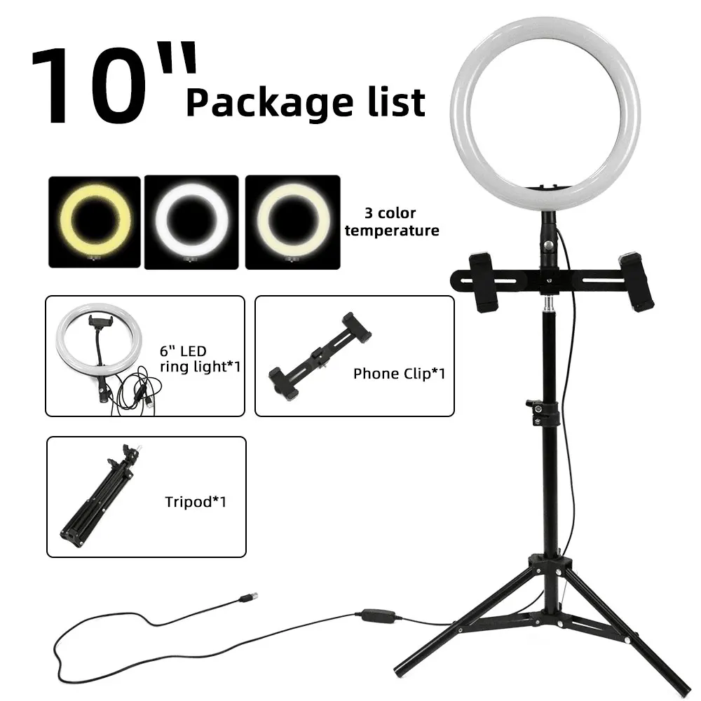 Camera YouTube video Phone 6 10 inch 16/26cm Led Ring Light with tripod dimmable studio photography photo RingLamp
Camera YouTube video Phone 6 10 inch 16/26cm Led Ring Light with tripod dimmable studio photography photo RingLamp