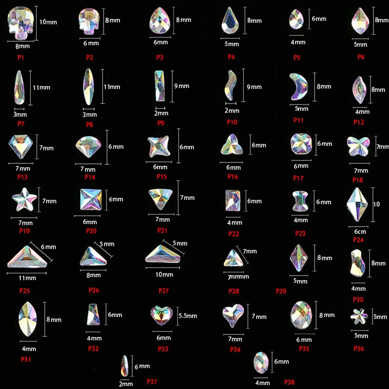 20Pcs/Pack Nail Art Rhinestones Multi-shape Colorful Stones for Crystal Shiny 3D Nails Decoration Diamond DIY Decor Charms
20Pcs/Pack Nail Art Rhinestones Multi-shape Colorful Stones for Crystal Shiny 3D Nails Decoration Diamond DIY Decor Charms