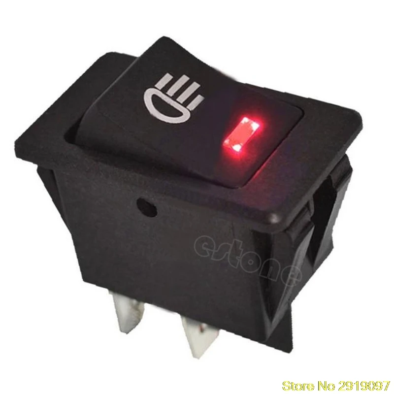 

12V 35A Universal Car Fog Light Rocker Switch Red LED Dash Dashboard 4Pins Multiple Colour