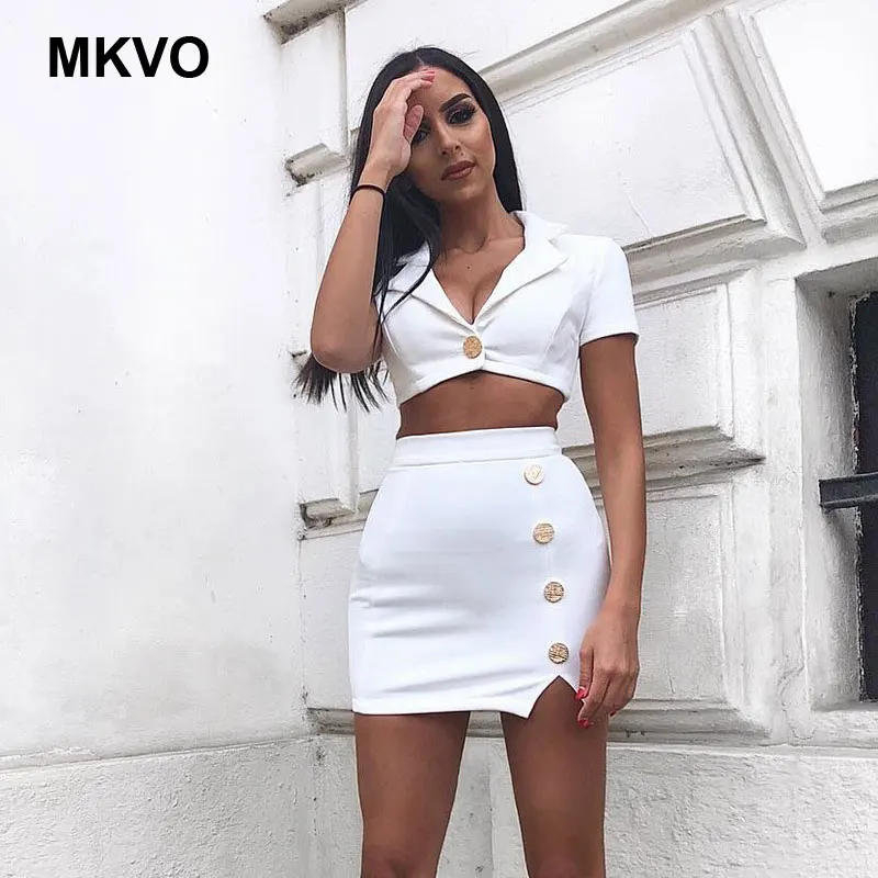 Women two piece outfits Small Suit Crop Top and Mini Skirt Set Women's White Buttons 2 piece set Sexy Club Matching Sets summer
Women two piece outfits Small Suit Crop Top and Mini Skirt Set Women's White Buttons 2 piece set Sexy Club Matching Sets summer