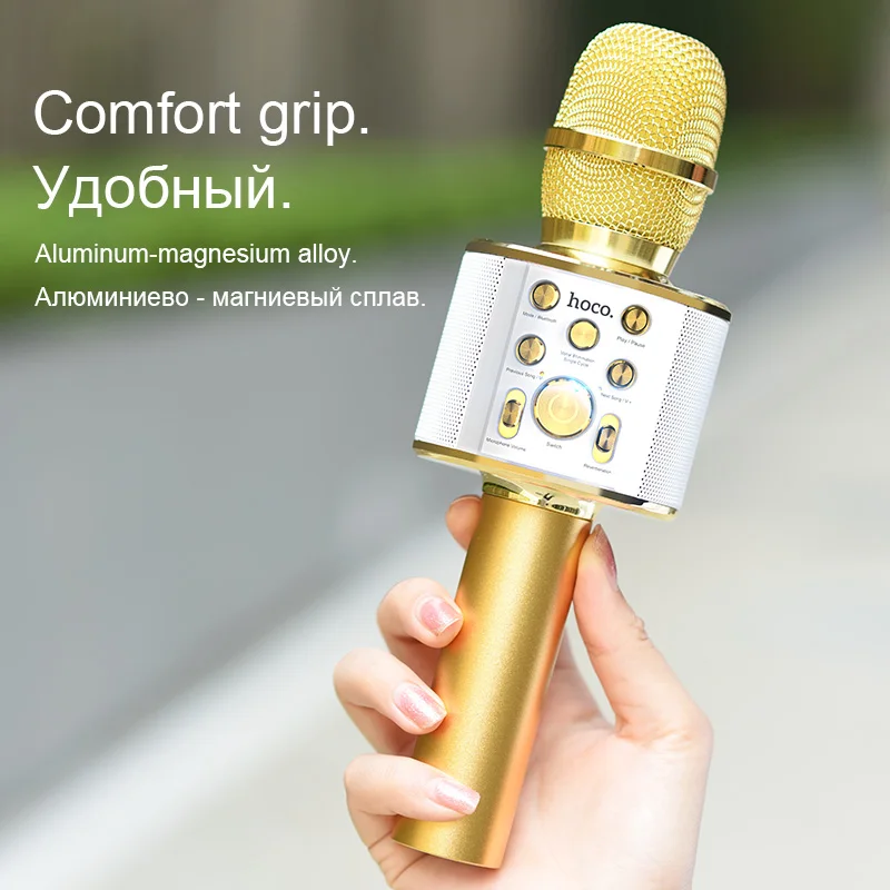 Микрофон HOCO для караоке Bluetooth беспроводной конденсаторный микрофон