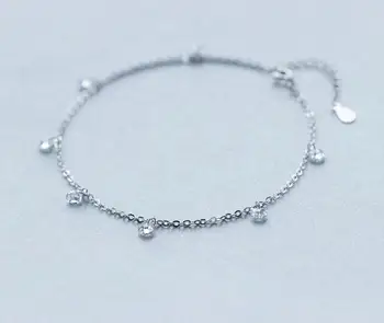 Real. 925 -Sterling -Silver-Jewelry crystals Round CZ Stone Anklet bracelet adjustable Charm jewelry GTLS237
Real. 925 -Sterling -Silver-Jewelry crystals Round CZ Stone Anklet bracelet adjustable Charm jewelry GTLS237