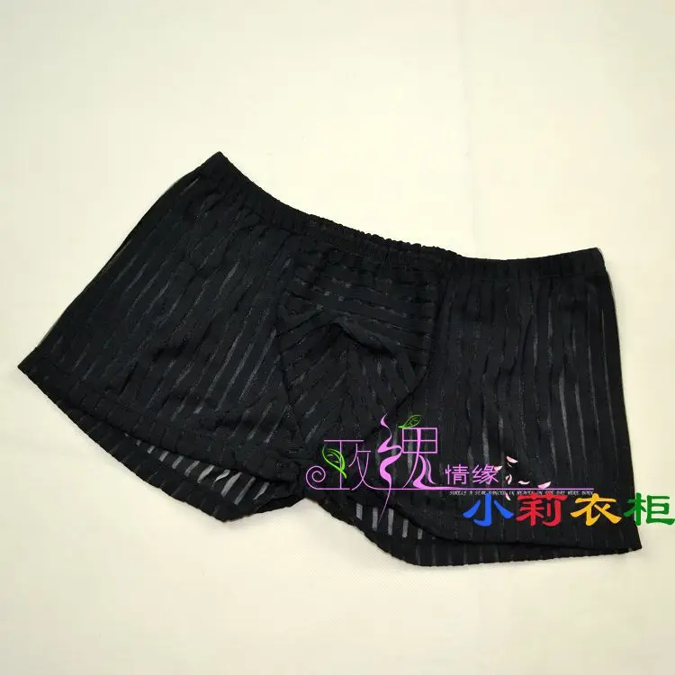 Фото Low-waist male panties transparent gauze mesh trunk breathable stripe 6 mp943 slanting | Мужская одежда