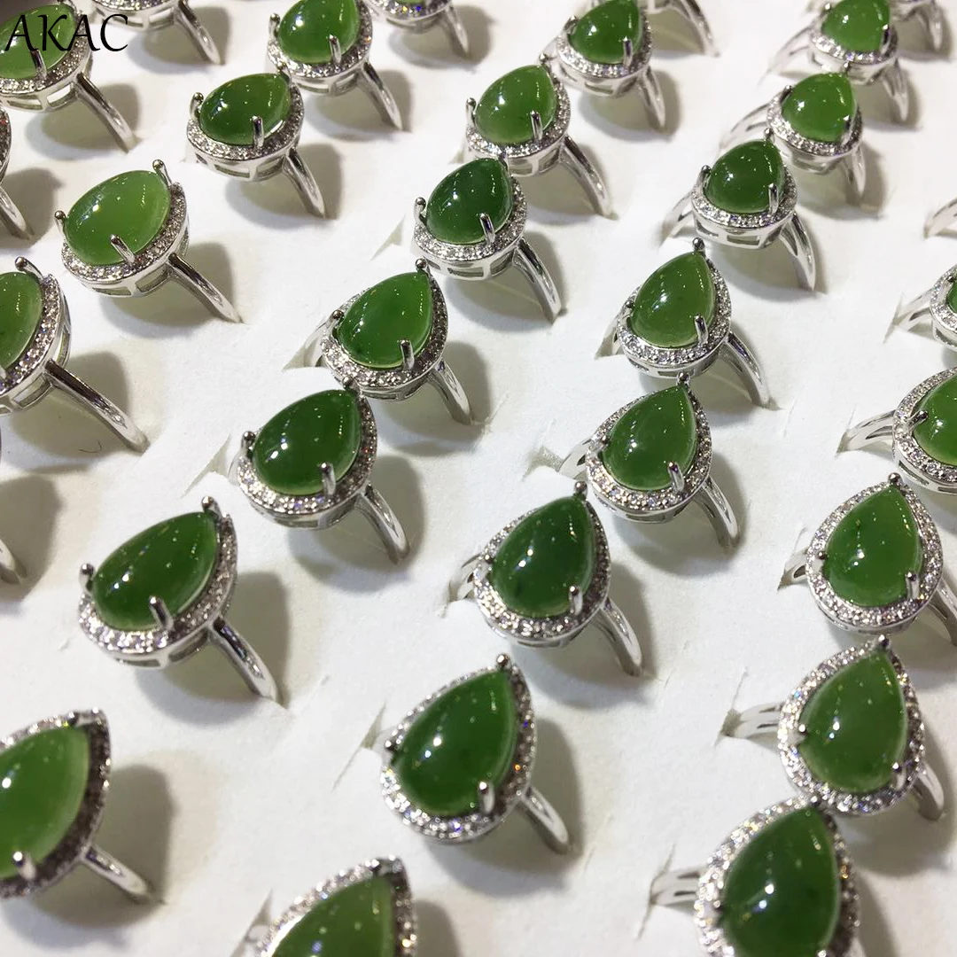 AKAC natural 925 stering silver women ring natural hetian jade women ring adjustable teardrop ring
AKAC natural 925 stering silver women ring natural hetian jade women ring adjustable teardrop ring