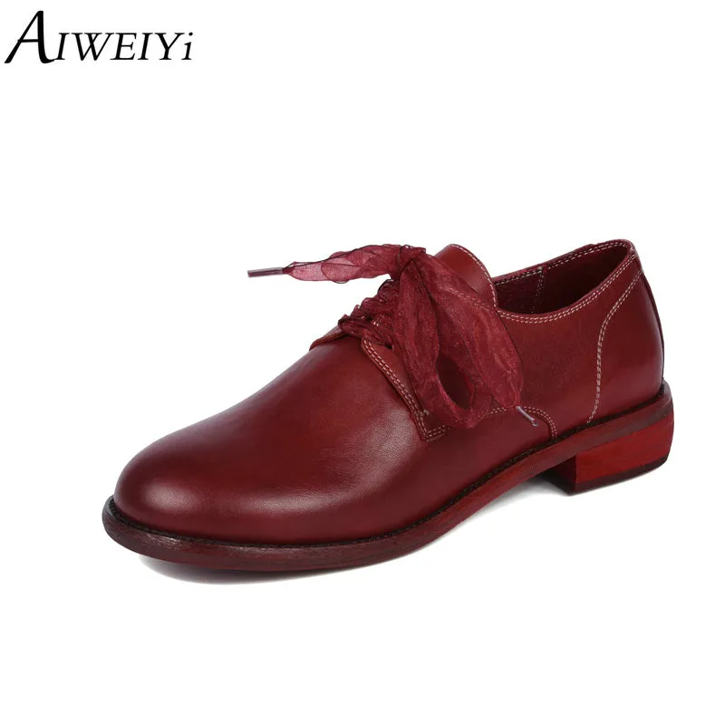 AIWEIYi Genuine Leather Oxfords Shoes for Women Black Red Lace Up Platform Shoes Spring Autumn Casual Shoes Woman Flats Shoes
AIWEIYi Genuine Leather Oxfords Shoes for Women Black Red Lace Up Platform Shoes Spring Autumn Casual Shoes Woman Flats Shoes