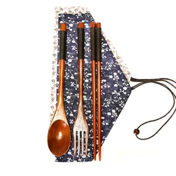 3piece set wooden cloth bag chopsticks spoon fork portable Wooden tableware Travel Dinnerware Suit
3piece set wooden cloth bag chopsticks spoon fork portable Wooden tableware Travel Dinnerware Suit