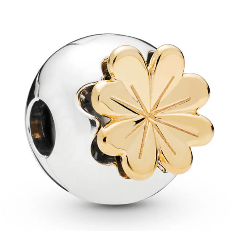 New 925 Sterling Silver Bead Charm Gold Color Shining Clover Stopper Clip Beads Fit Pandora Bracelet Bangle Diy Jewelry
New 925 Sterling Silver Bead Charm Gold Color Shining Clover Stopper Clip Beads Fit Pandora Bracelet Bangle Diy Jewelry