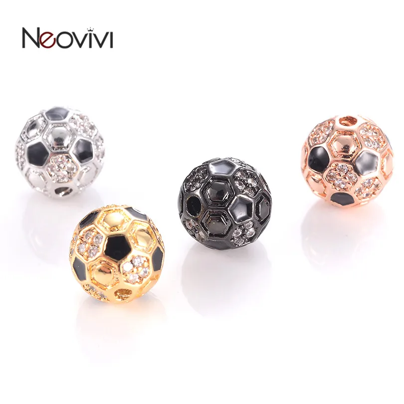 Neovivi Football Beads Pave White Zircon Copper Round Bead for Jewelry Making Bracelets Connector Necklaces Handmade DIY Spacer
Neovivi Football Beads Pave White Zircon Copper Round Bead for Jewelry Making Bracelets Connector Necklaces Handmade DIY Spacer