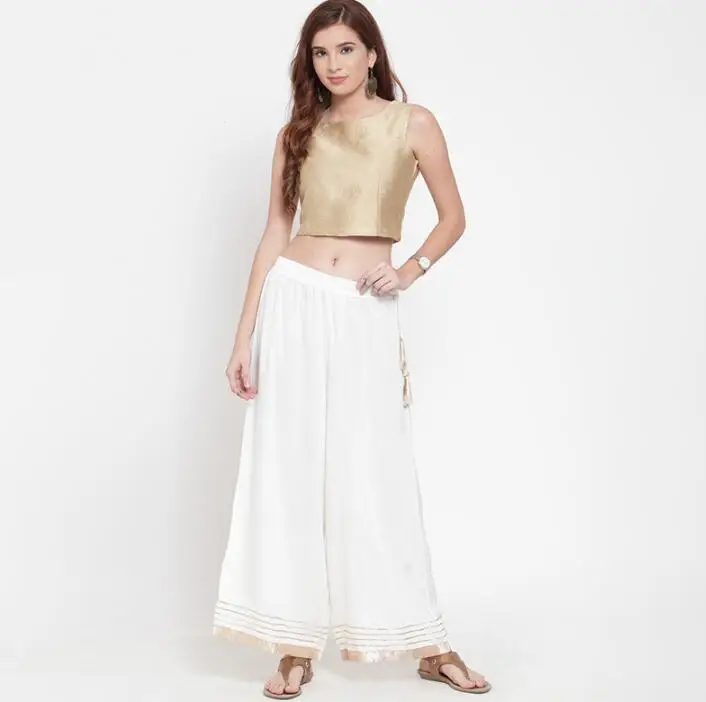India Traditional Woman Yoga Broad-legged Trousers Ethnic Style Spring Summer White Bottom Pants
India Traditional Woman Yoga Broad-legged Trousers Ethnic Style Spring Summer White Bottom Pants