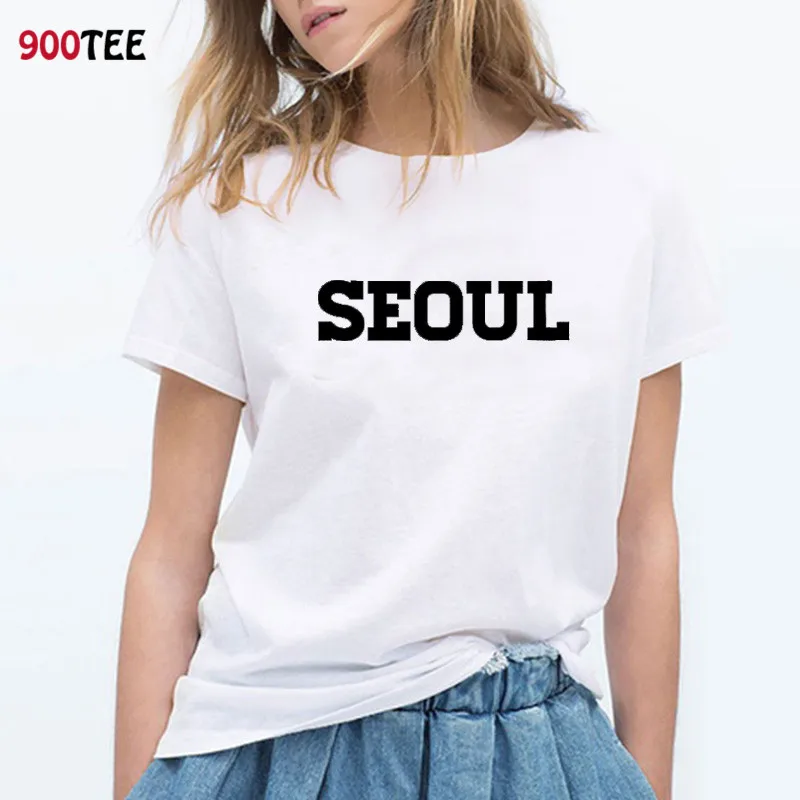 New Arrival Fashion T Shirt Women Short Sleeve Letter Seoul Printed Summer Tops Korean Style Funny Women T-shirt Plus Size
New Arrival Fashion T Shirt Women Short Sleeve Letter Seoul Printed Summer Tops Korean Style Funny Women T-shirt Plus Size