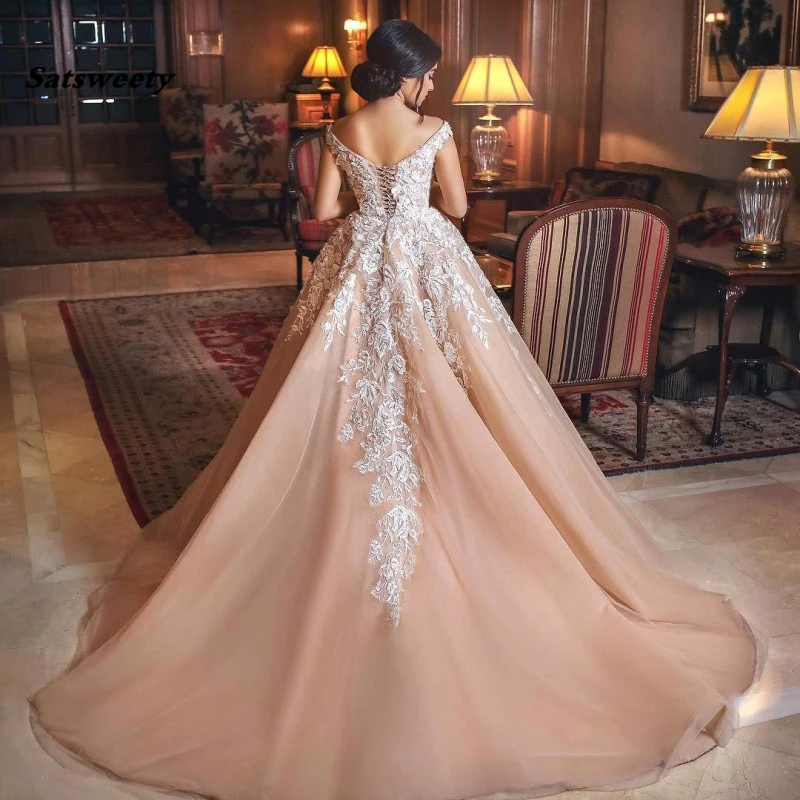 Elegant-Lace-Ball-Gown-Evening-Gowns-Off-The-Shoulder-Appliques-Lace-Tulle-Satin-Saudi-Arabic-Prom (2)